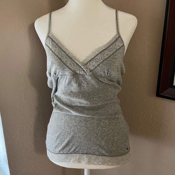 Hollister Tops - Vintage Y2K Hollister 2000s Lace Trim Babydoll Cami Tank Top